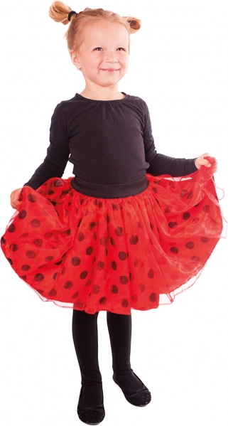 Gonna tutu da bambina a tema coccinella con pois