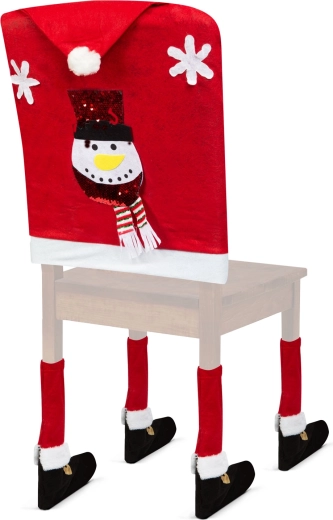 Decorazione natalizia per sedia pupazzo di neve 50 × 60 cm rosso e bianco