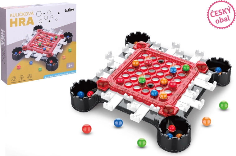 Gioco da tavolo con palline e confezione in ceco
