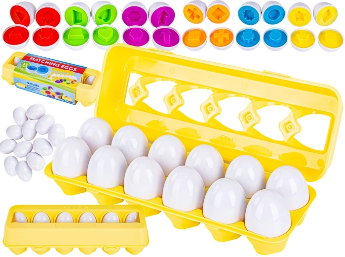 Uova educative per abbinare forme e colori