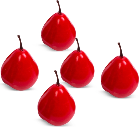Decorazioni natalizie pere rosse 6 cm – 5 pezzi