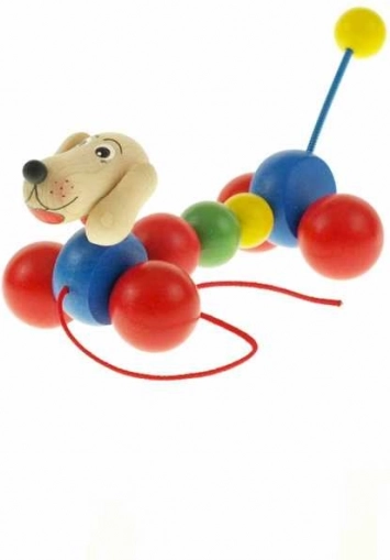 Giocattolo da traino in legno - bassotto