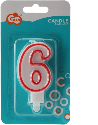 Candela di compleanno scintillante numero 6, 13 cm