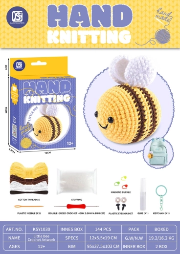 Kit creativo per realizzare un peluche in filato – ape