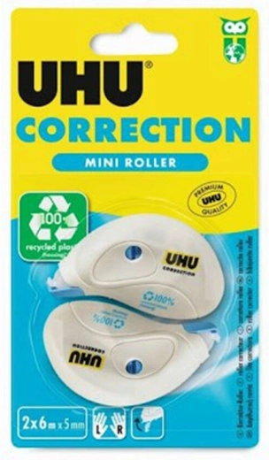 UHU Correction Roller Mini nastro di correzione 5 mm × 6 m, 2 pz