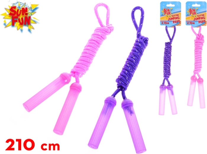 Corda per saltare per bambini Sun Fun 210 cm – rosa e viola