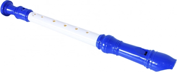 Flauto per bambini in plastica 33 cm blu-bianco - 1 pezzo