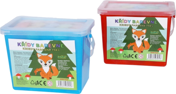 Gessetti da marciapiede colorati in secchiello – 15 pezzi