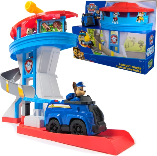Paw Patrol torre di osservazione 51 cm con scivolo, macchinina e personaggio Chase