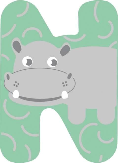 Small foot lettera in legno N