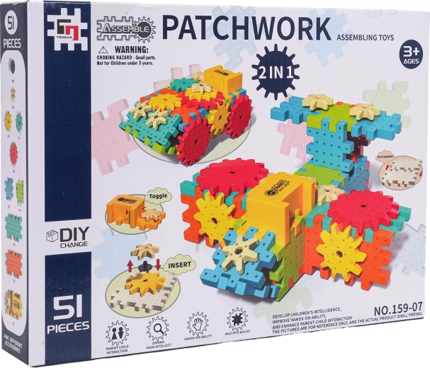 Kit da costruzione educativo creativo STEAM con ingranaggi, 51 pezzi