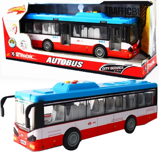 Autobus urbano a retrocarica con luci e suoni – rosso