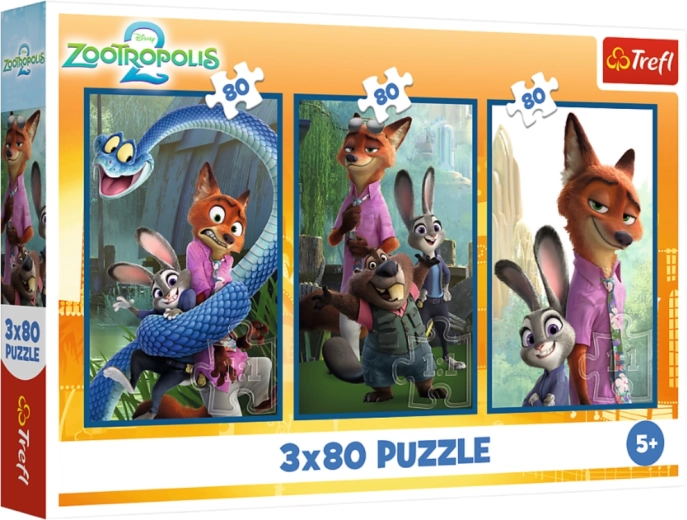 Puzzle 3×80 Disney Zootropolis Indagini animali – Trefl