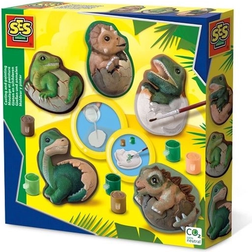 SES Creative calchi in gesso e colori – dinosauri dalle uova