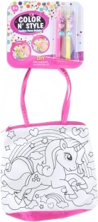 Borsetta da colorare per bambini con pennarelli e strass