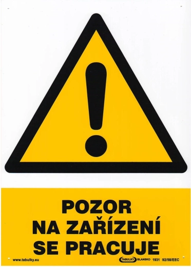 Cartello di sicurezza ATTENZIONE, L’IMPIANTO È IN LAVORAZIONE A4 plastica