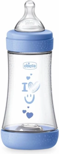 Biberon CHICCO Perfect5, tettarella in silicone, 240 ml, blu