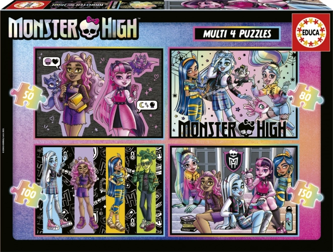 EDUCA Puzzle Monster High 4in1 (50,80,100,150 pezzi)