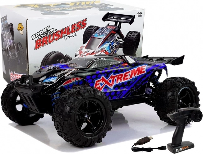 Auto RC 1:18 off-road 4x4 blu ENOZE, velocità 45 km/h