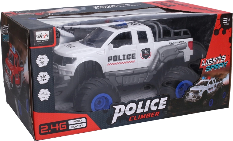 Auto della polizia fuoristrada RC con effetti luminosi e fumo 41,5 cm - 1 pezzo