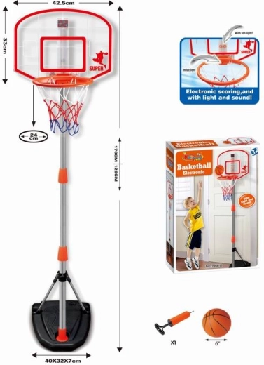 Set da basket con altezza regolabile 170 cm