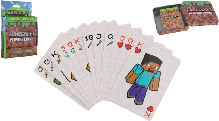 Carte da gioco Minecraft in scatola di latta