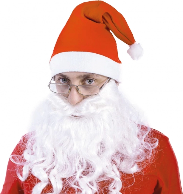 Barba lunga bianco neve di Babbo Natale con elastico