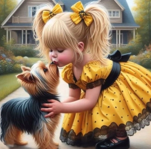 Pittura con i numeri – ragazza con abito giallo 40 × 50 cm