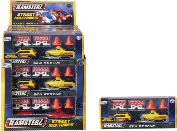 TEAMSTERZ set di soccorso navale con barca e rimorchio