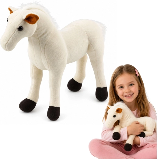 Cavallo di peluche bianco 40 × 37 cm