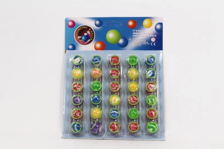 Palline rimbalzanti in gomma con elastico 30 pz