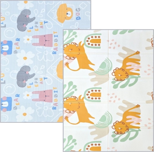 NANNA tappetino da gioco pieghevole reversibile 200 × 150 cm animaletti