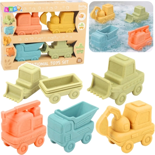 Veicoli da bagno in gomma separabili per i più piccoli, set da 4 pezzi