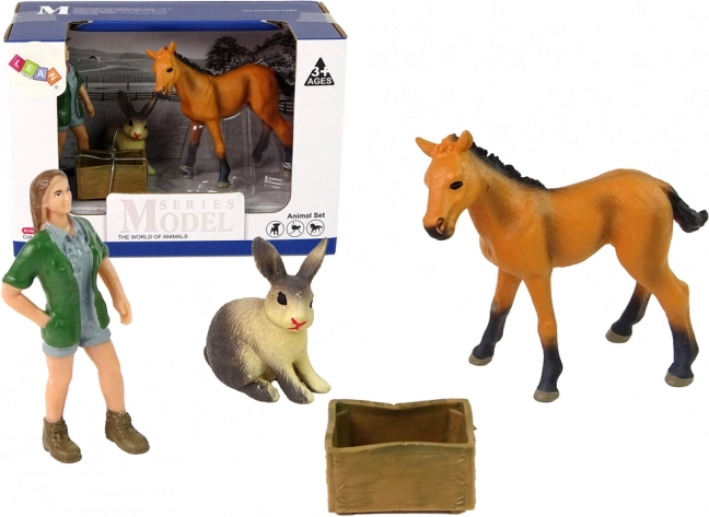 Set di figure – cavallo chiaro e animali