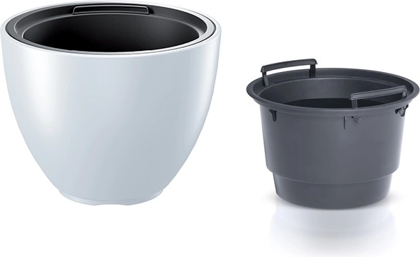 Vaso con inserto HEOS 39,5 cm – bianco opaco