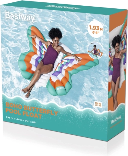 Materassino gonfiabile galleggiante a forma di farfalla 193 × 176 cm
