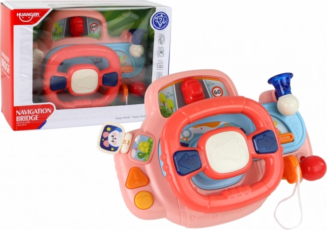 Simulatore di guida interattivo multifunzionale con volante rosa