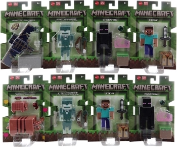 Action figure Minecraft 8 cm con pezzo del portale