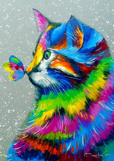 Puzzle bella gatta e farfalla 1000 pezzi