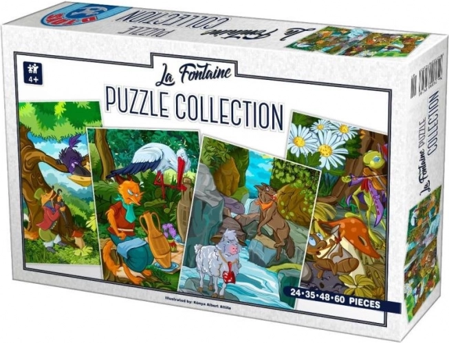 Puzzle Le favole di La Fontaine 4in1 (24, 35, 48, 60 pezzi)