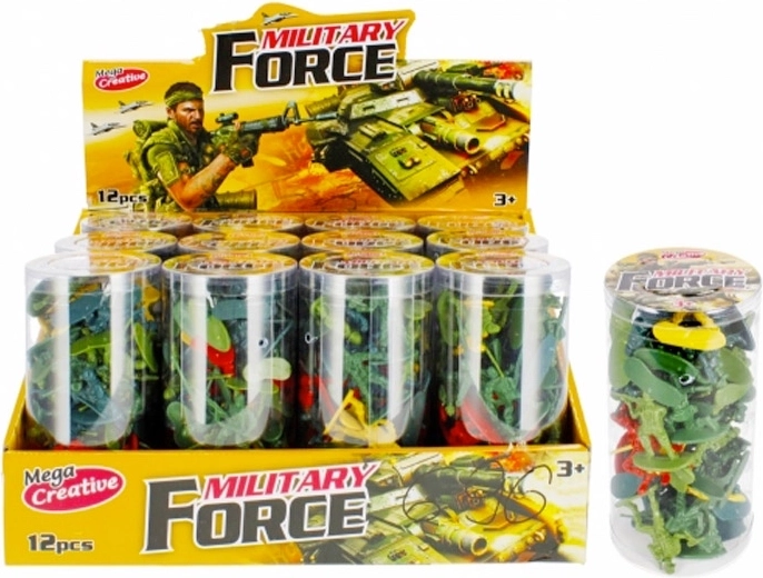 Set di soldatini di plastica Army in tubo (46 pz)