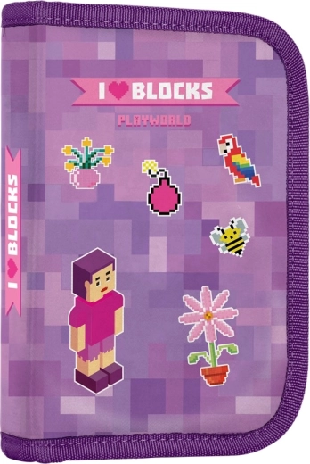 Astuccio scolastico con 2 alette Playworld Girl, vuoto