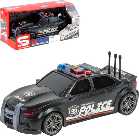 Auto della polizia sportiva a frizione con luce e suono - 1 pezzo