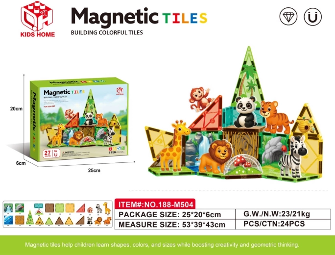 Costruzioni magnetiche ZOO 27 pezzi