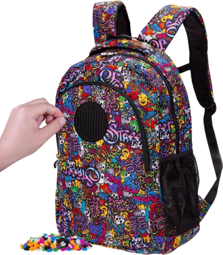 Zaino scolastico Pixie Crew Junior con stampa graffiti