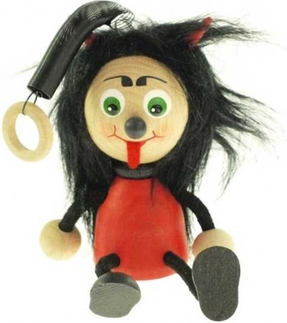 Diavolino a molla – figurina sospesa in legno