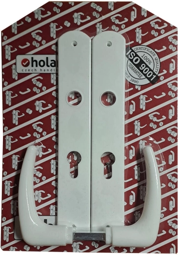 Maniglia per porta Classic con placca XXL 72 mm, plastica bianca