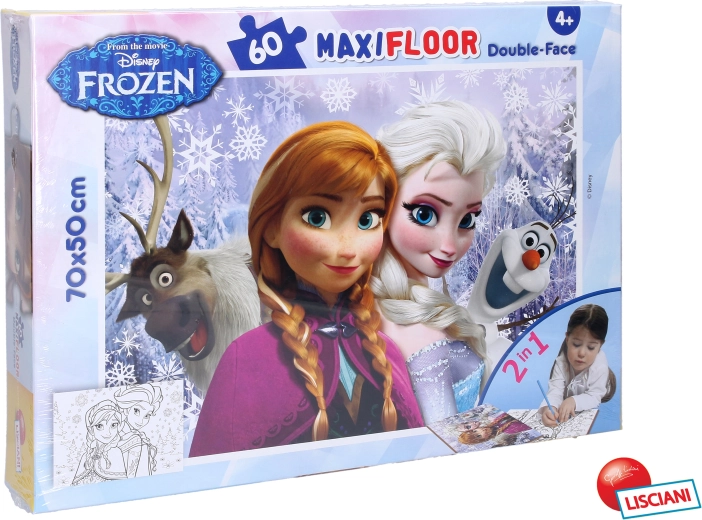Puzzle fronte-retro Frozen con Elsa e Anna 70 × 50 cm