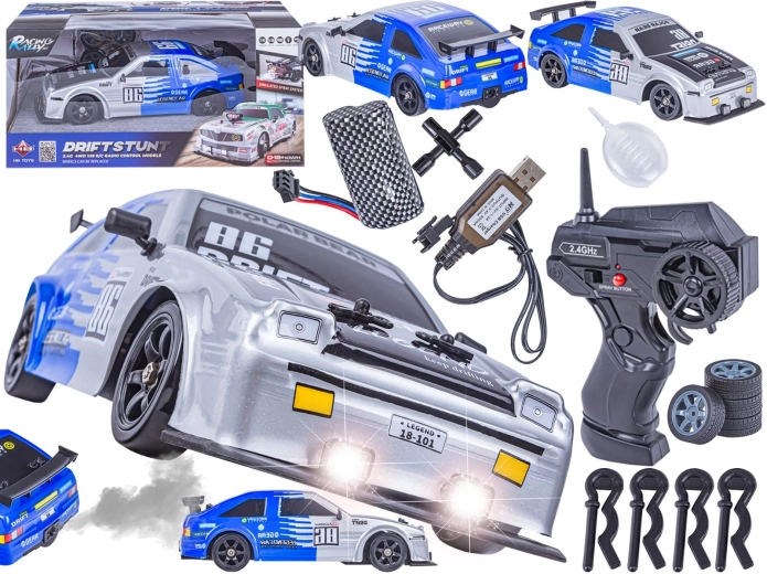 Auto RC drift Toyota 1:16 4WD 2,4 GHz con vapore e luci LED - 1 pezzo