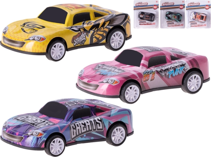 Macchinina da corsa in metallo con meccanismo a retrocarica 10 cm